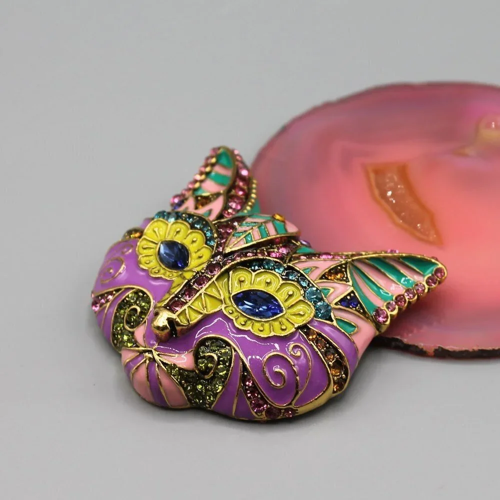 Cat art pin brooch jewelry animal colorful fashion large brand new